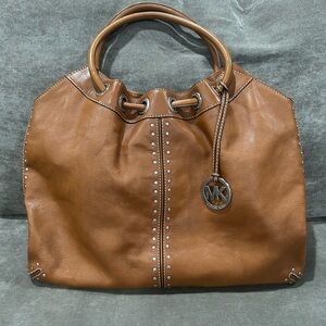 Michael Kors Cognac Leather Stud-Detail Tote